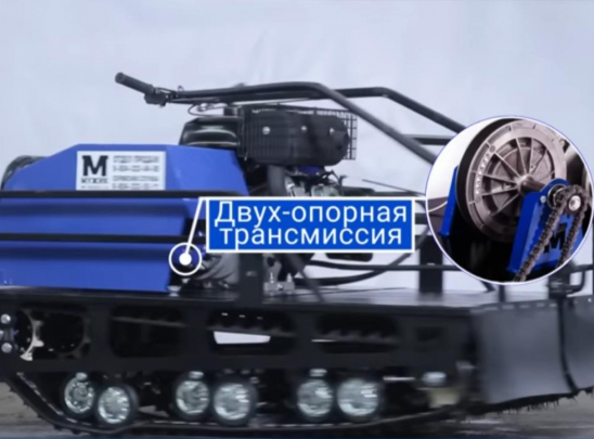 Двухопорная трансмиссия вариатора