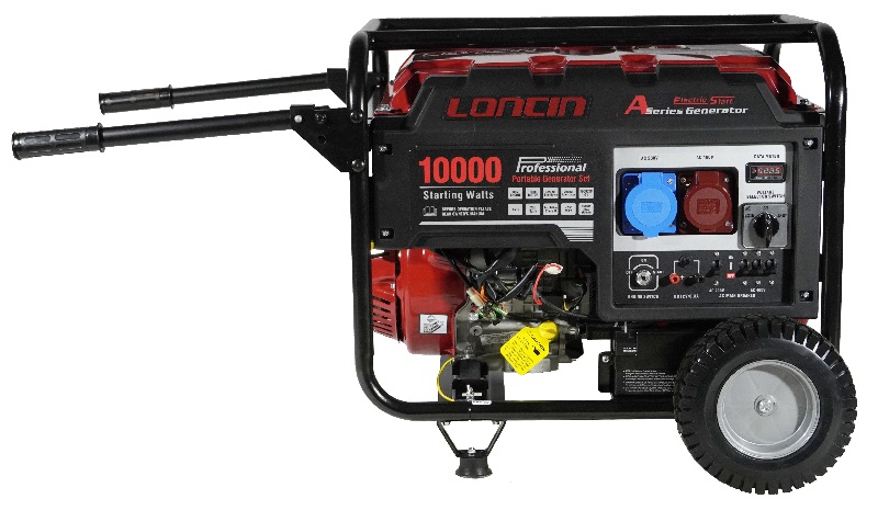 Генератор Loncin LC10000D-AS, 3-х фазный (с мощностью без ограничений при 1-но и 3-х фазном режиме)